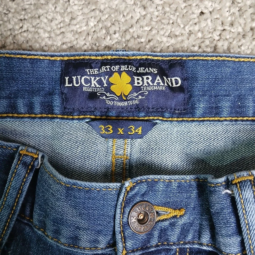 Lucky Brand 425 Classic Straight Mens Jeans Blue Medium Wash 33x34
